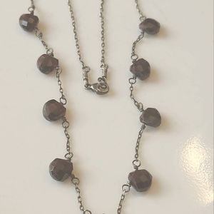 Vintage Artisan Garnet Briolette Necklace in Sterling